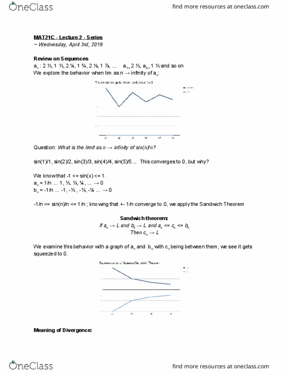 MAT 21C Lecture Notes - Lecture 2: Squeeze Theorem, Indeterminate Form thumbnail