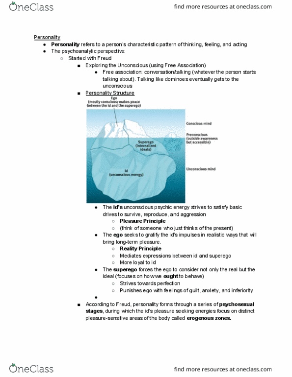 PSY 101 Lecture Notes - Lecture 22: Erogenous Zone, Penis Envy, Karen Horney thumbnail