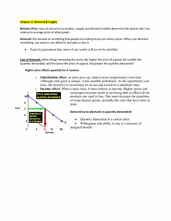 Economics 1021A/B Chapter : Chapter Three - Demand and Supply thumbnail