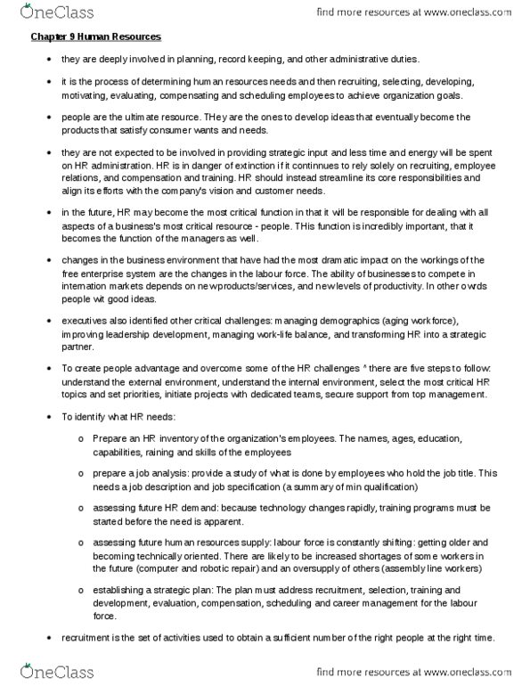 MGM101H5 Chapter Notes - Chapter 9: Job Analysis, Capitalism, Shift Work thumbnail