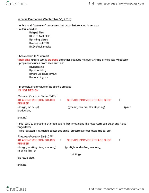GRA 323 Lecture Notes - Prepress, Typesetting, Adobe Pagemaker thumbnail