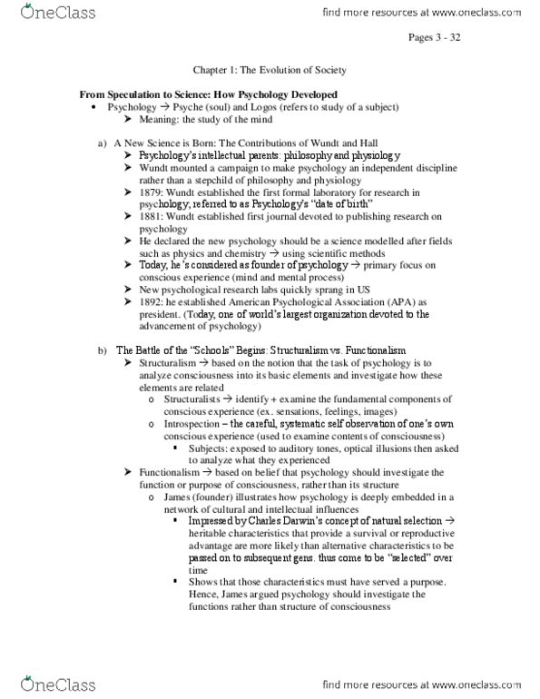 PSY100Y5 Chapter Notes - Chapter 1: American Psychological Association, Table Tennis, Wilhelm Wundt thumbnail