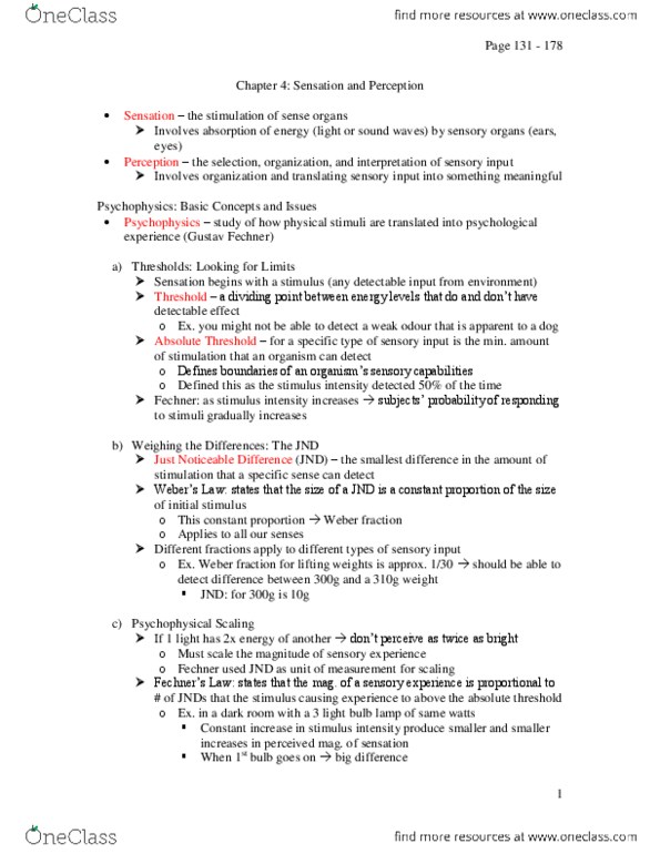 PSY100Y5 Chapter Notes - Chapter 4: Visual Cortex, Visual Acuity, Color Vision thumbnail