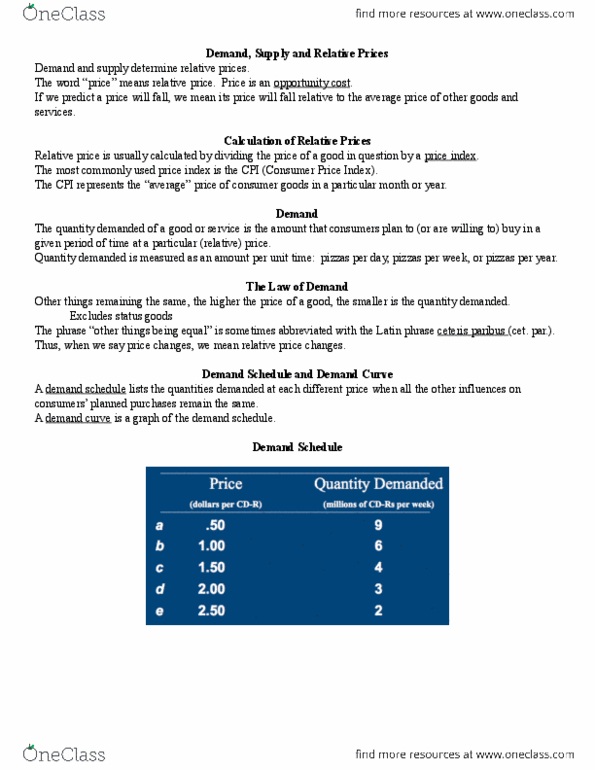 ECO 211 Chapter Notes - Chapter 3: Demand Curve, Reservation Price, Ceteris Paribus thumbnail