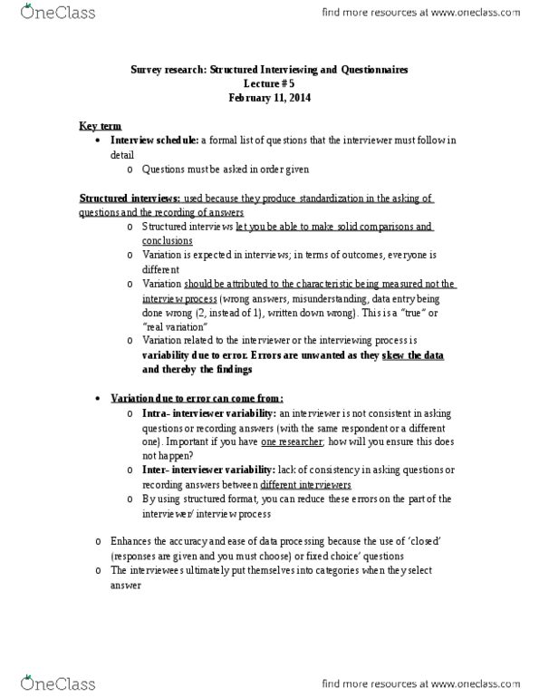 Sociology 2206A/B Lecture Notes - Domestic Violence, Social Desirability Bias, Laziness thumbnail