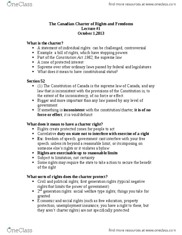 Law 2101 Lecture Notes - Miranda Warning, Official Language, Fanshawe College thumbnail