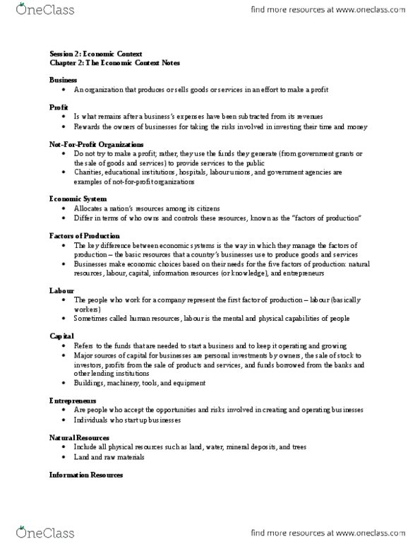 ADMS 1000 Lecture Notes - Planned Economy, Monopolistic Competition, Economic System thumbnail