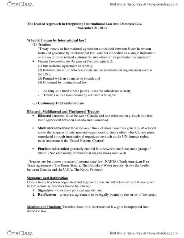 Law 2101 Lecture Notes - Monism thumbnail