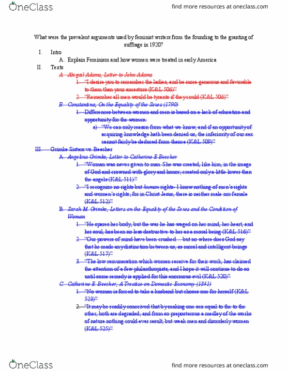 POT 4204 Lecture Notes - Lecture 2: Abigail Adams, Victoria Woodhull, Elizabeth Cady Stanton thumbnail