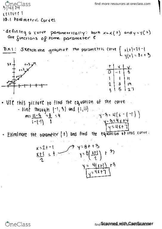 MATH 2D Lecture 2: Parametric Curves thumbnail