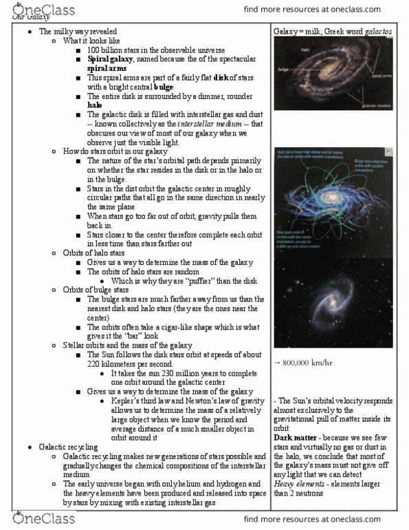 ASTRO 102 Chapter Notes - Chapter 19: Spiral Galaxy, Galactic Center, Observable Universe thumbnail