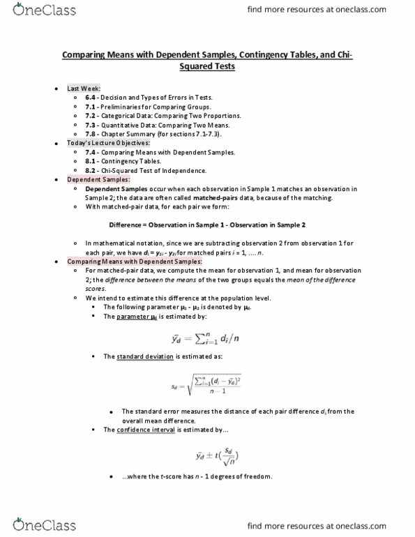 STAB23H3 Lecture Notes - Lecture 12: Contingency Table, Location Test, Mathematical Notation thumbnail