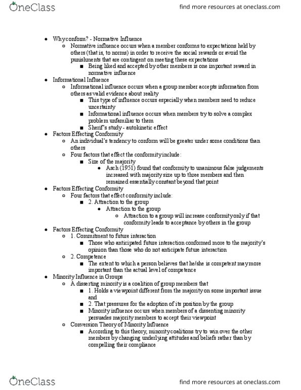 SOCIOL 41 Lecture Notes - Lecture 75: Minority Influence thumbnail