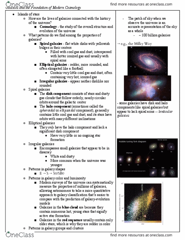 ASTRO 102 Chapter Notes - Chapter 20: Spiral Galaxy, Galactic Center, Observable Universe thumbnail
