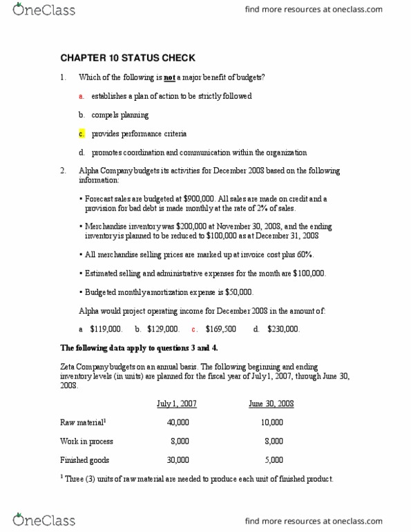 MGAB03H3 Lecture Notes - Lecture 10: Sensitivity Analysis, Kaizen thumbnail