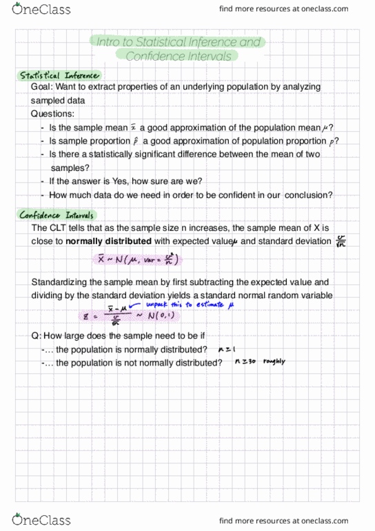 CSCI 3022 Lecture Notes - Lecture 14: Standard Deviation, Random Variable, Confidence Interval thumbnail