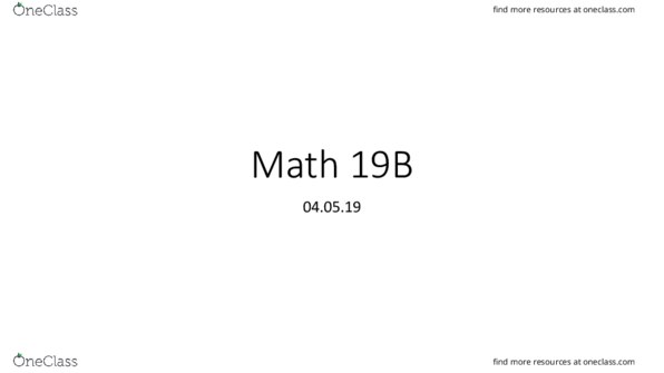 MATH 19B Lecture Notes - Lecture 2: Power Rule, Antiderivative, Differentiable Function cover image