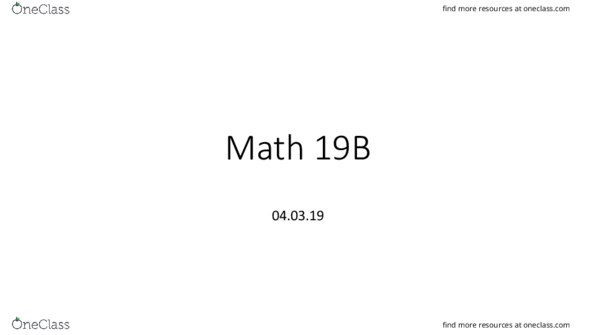 MATH 19B Lecture Notes - Lecture 1: Riemann Sum thumbnail