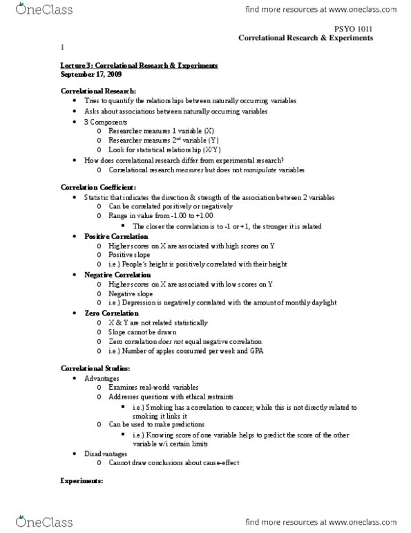 PSYO 1011 Lecture Notes - Lecture 3: Confounding, Internal Validity thumbnail