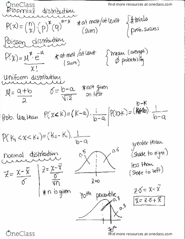 MATH-269 Midterm: 0_Statistics Math 316 Review Test 2 - OneClass