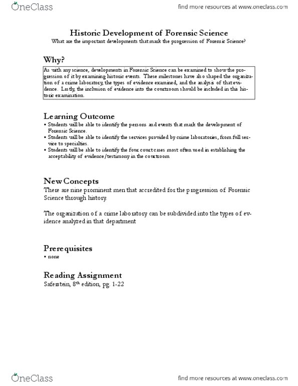 CHE 113 Lecture Notes - Restriction Fragment Length Polymorphism, Alexandre Lacassagne, Arthur Conan Doyle thumbnail