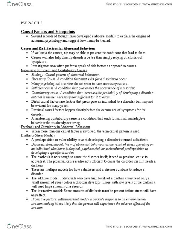 PSY240H1 Chapter Notes -Developmental Psychopathology, Ego Psychology, Adrenal Gland thumbnail