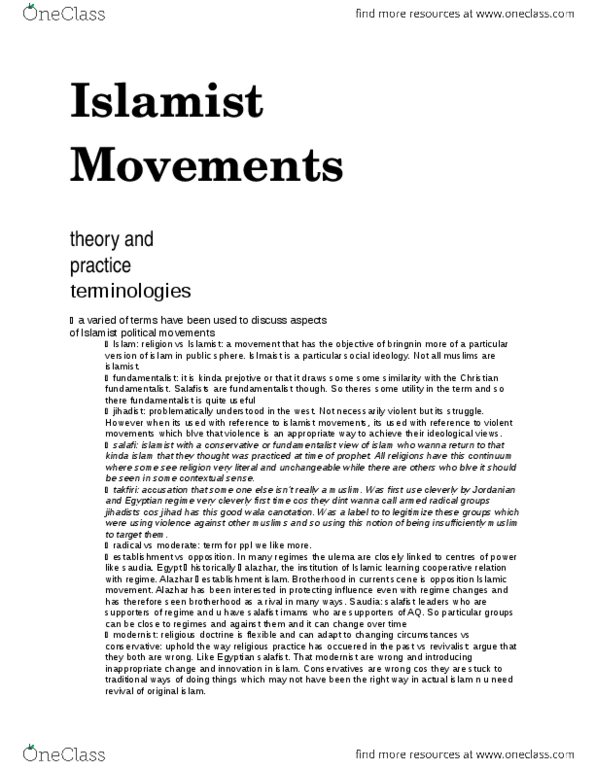 POLI 340 Lecture Notes - 1982 Hama Massacre, Palestinian National Authority, Christian Fundamentalism thumbnail