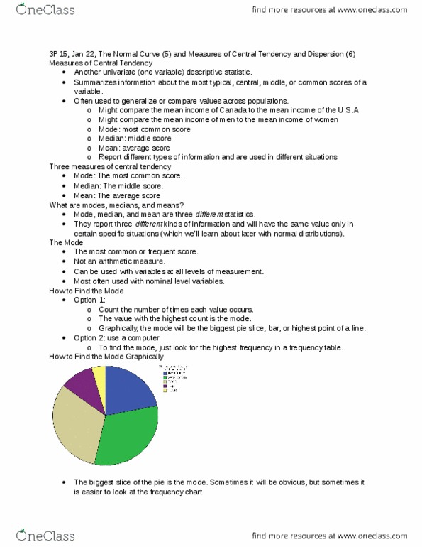 CHYS 3P15 Lecture Notes - Statistical Population, Level Of Measurement, Bar Chart thumbnail