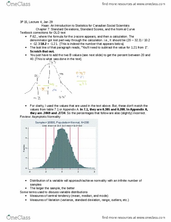 CHYS 3P15 Lecture Notes - Standard Deviation, Normal Distribution, Standard Score thumbnail