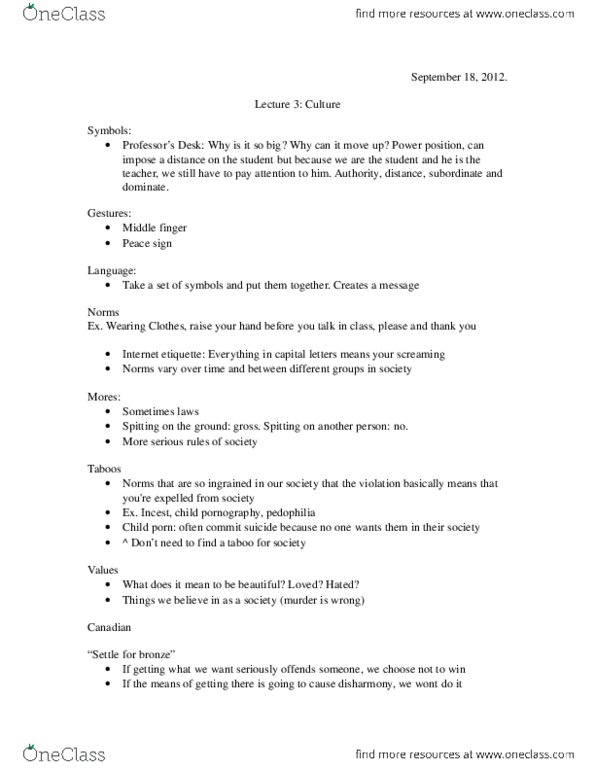SOC 1100 Lecture Notes - Lecture 3: Pedophilia thumbnail