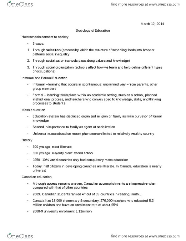 SOC101Y1 Lecture Notes - Assortative Mating, Hisense 4K Tv 300, National Wealth thumbnail