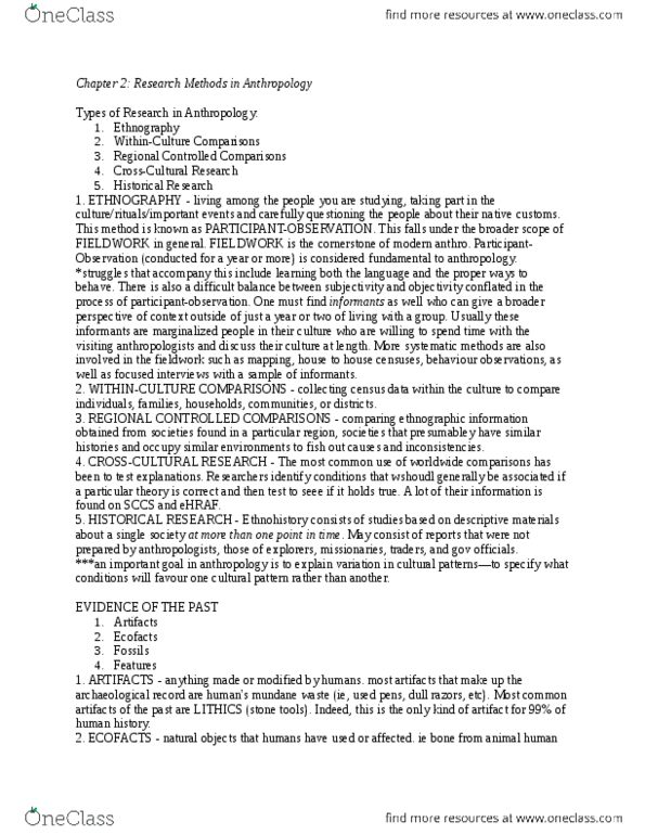 ANTHR101 Chapter Notes - Chapter 2: Institute Of Historical Research, Cosmic Ray, Carbon-12 thumbnail