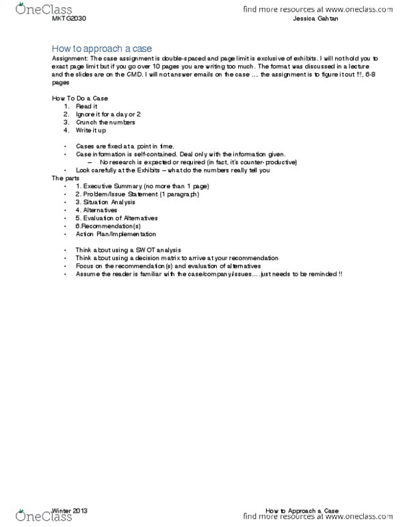 MKTG 2030 Chapter Notes -Command Paper, Swot Analysis, Decision Matrix thumbnail