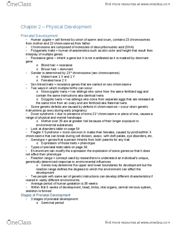 PSYB21H3 Chapter Notes -Low Birth Weight, Bulimia Nervosa, Teenage Pregnancy thumbnail