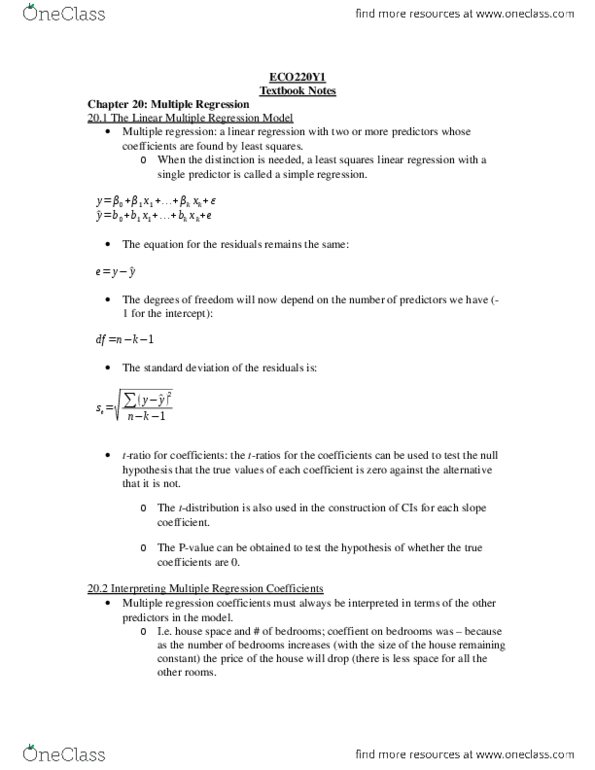 ECO220Y1 Chapter 20: ECO220Y1 Chapter 20 Notes thumbnail