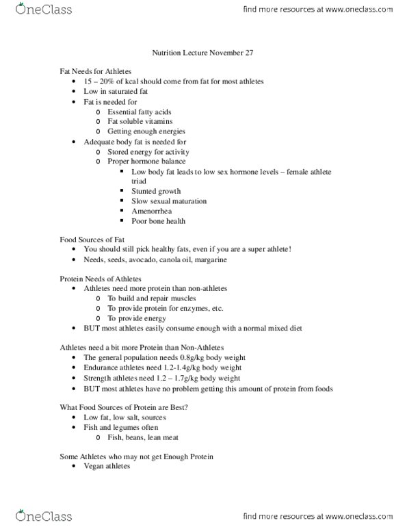 PSYC 2040 Lecture Notes - Avocado, Amenorrhoea, Margarine thumbnail