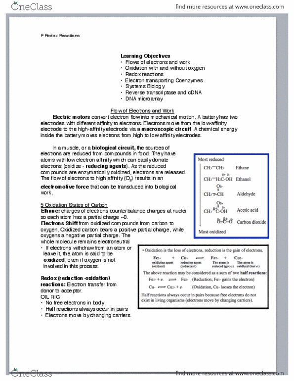 BIOCHEM 2EE3 Lecture Notes - Dna Microarray, Electromotive Force, Reverse Transcriptase thumbnail