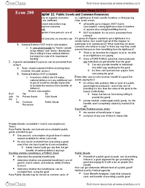 ECON 200 Lecture Notes - Tax Rate, Free Rider Problem, Supplemental Security Income thumbnail