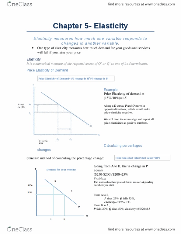 ECON 1000 Chapter Notes - Chapter 5: Midpoint Method thumbnail