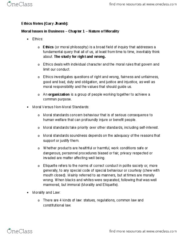 MGMT 1040 Chapter Notes -Judiciary, Moral Relativism, Formal System thumbnail