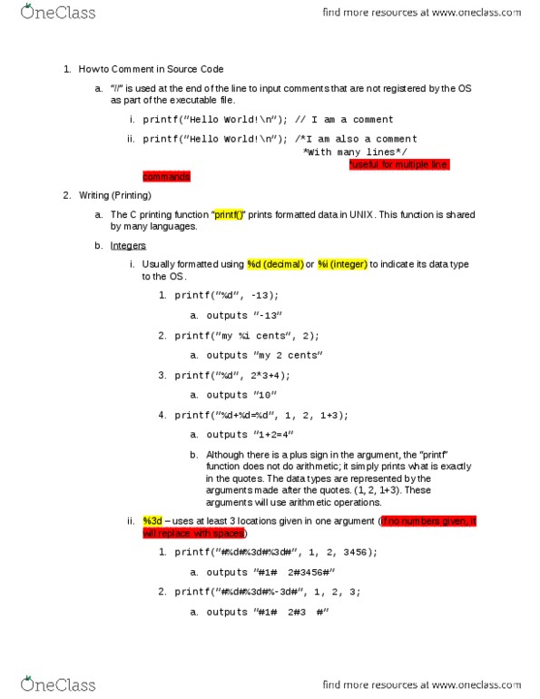 ECE 15 Lecture Notes - Lecture 2: Scanf Format String, Binary Number, Elementary Arithmetic thumbnail