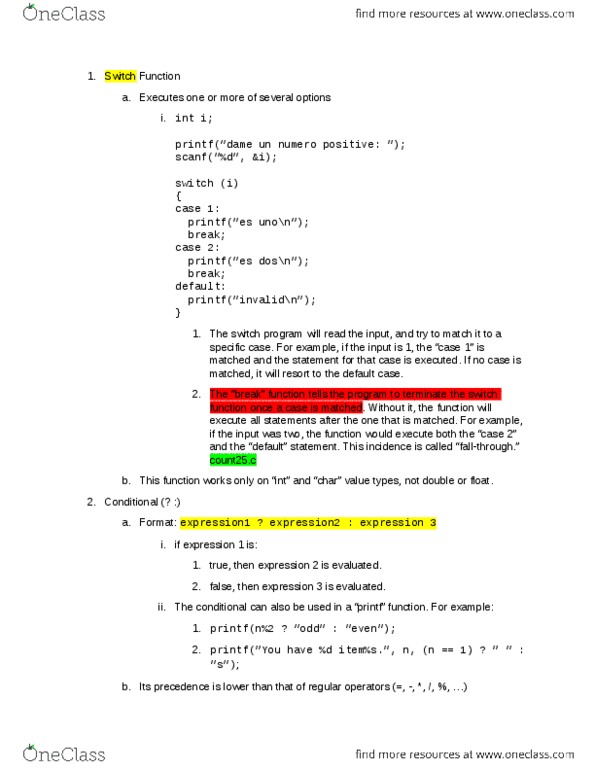ECE 15 Lecture Notes - Lecture 3: Scanf Format String, Code Segment thumbnail