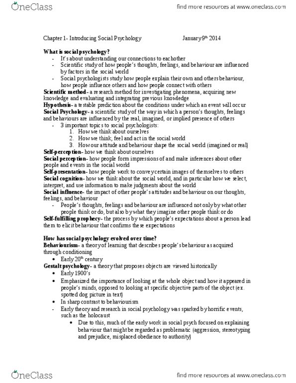 PSYC 2310 Chapter Notes - Chapter 1: Gestalt Psychology, Hindsight Bias, Mihaly Csikszentmihalyi thumbnail