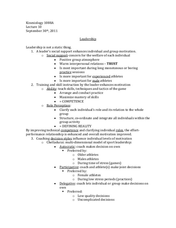 Kinesiology 1088A/B Lecture Notes - List Of Compositions By Johann Sebastian Bach thumbnail