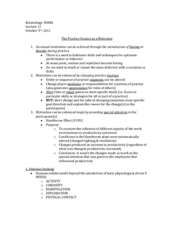 Kinesiology 1088A/B Lecture : 11 - Practice Session as a Motivator thumbnail