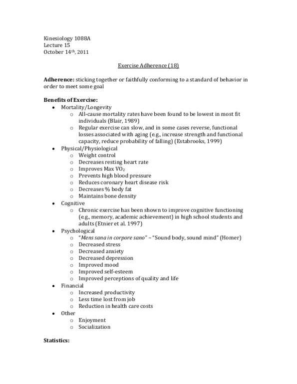 Kinesiology 1088A/B Lecture Notes - List Of Compositions By Johann Sebastian Bach thumbnail