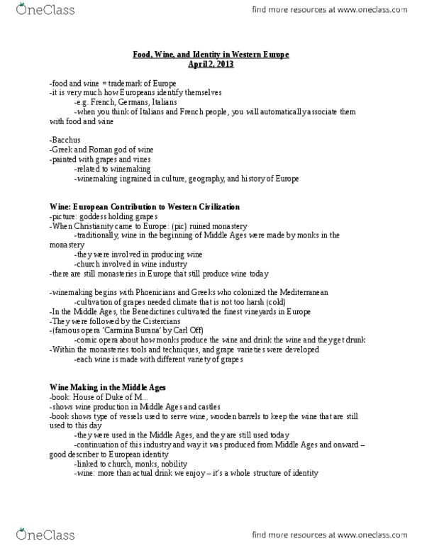 Geography 2050A/B Lecture Notes - Bordeaux Wine, Cabernet Sauvignon, Cabernet Franc thumbnail