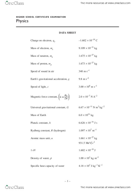 BIO200H5 Lecture Notes - Unified Atomic Mass Unit, Heat Capacity, Rydberg Constant thumbnail