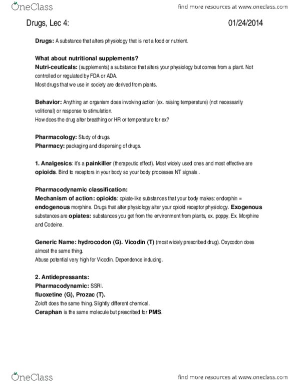 CAS PS 333 Lecture Notes - Pharmacodynamics, Anxiolytic, Diazepam thumbnail