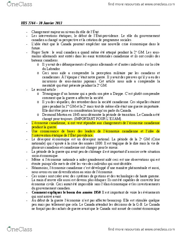 HIS 2764 Lecture Notes - Le Potentiel, La Crise, State Agency For National Security thumbnail